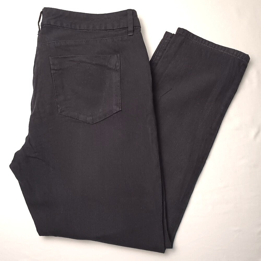 Loft Women Linen Blend Mid Rise Straight Leg Pants Size 10 Navy Blue Coastal